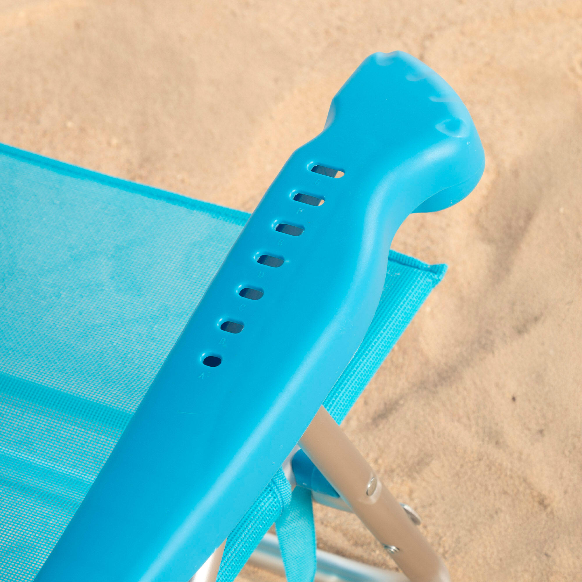 Aktive Set di 2 sedie da spiaggia basse multiposizione 47x49x82 cm blu 6/7