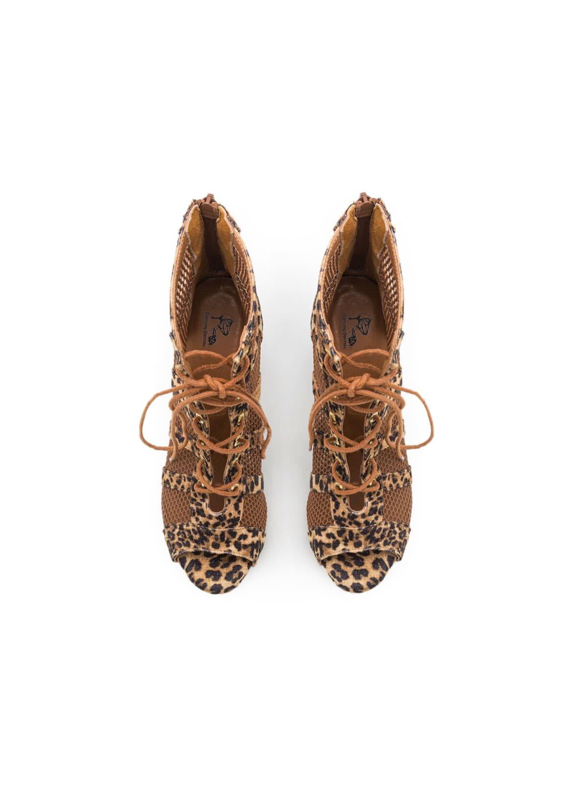Magnet Aura Tanzschuhe in Leopard Wildleder - 7.0 cm flare 5/5