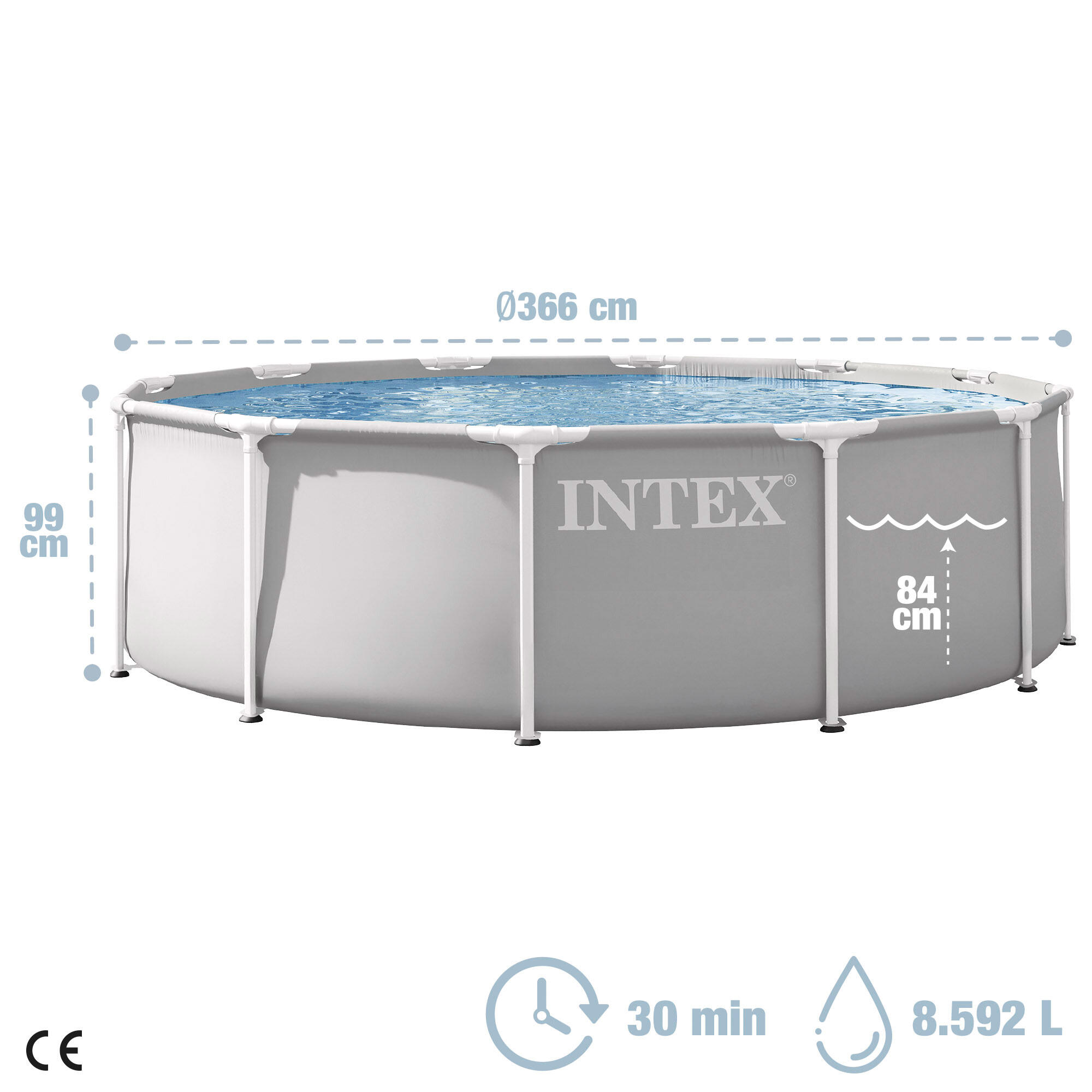 INTEX 26716ND - PISCINA PRISMA FRAME 366X99 CM CON POMPA FILTRO E SCALETTA DOPPI 4/7