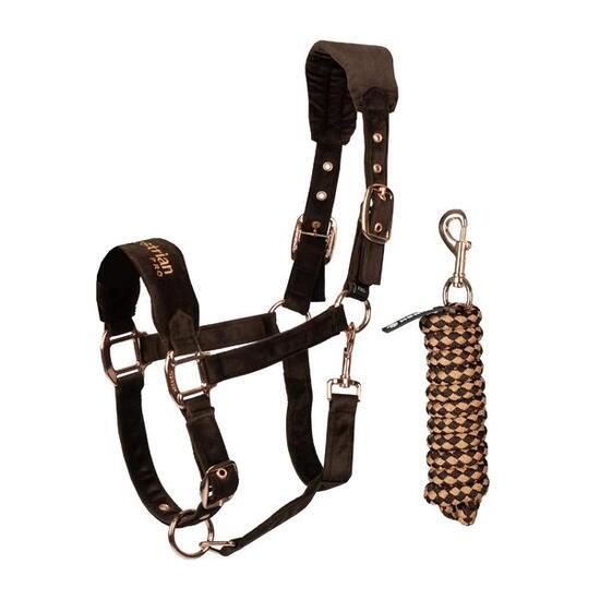 Ensemble licol et longe pour cheval en velours Horka