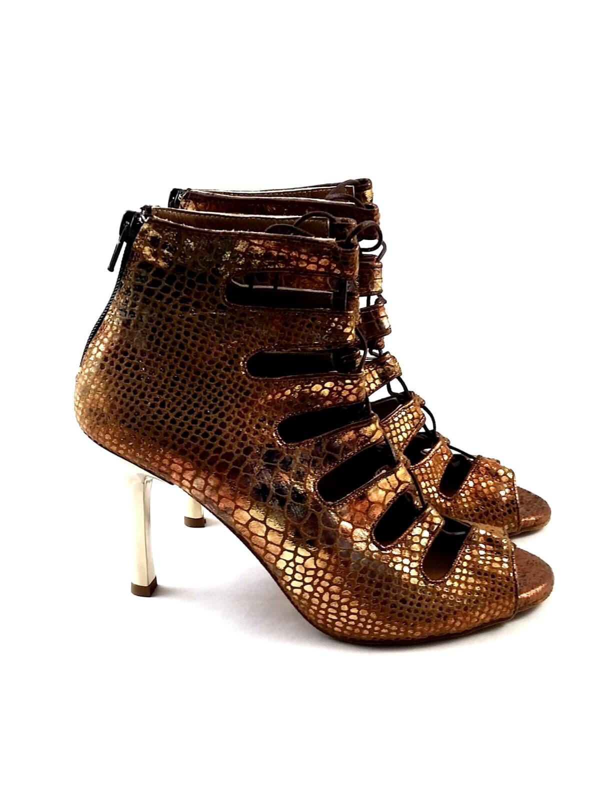 Magnet Tempt Tanzschuhe in Bronze Leder - 7.0 cm flare 5/7