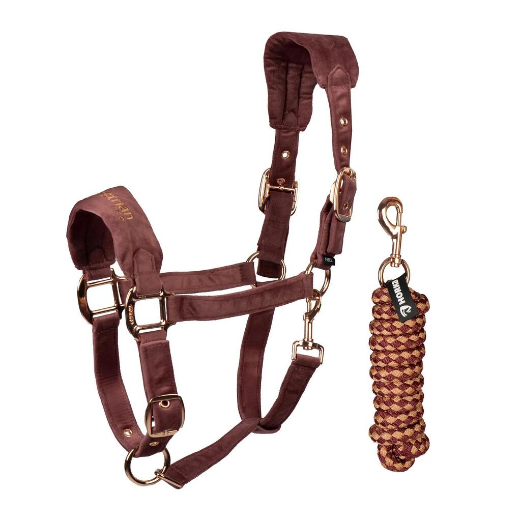 Velvet halter and lead rope set for horses HORKA