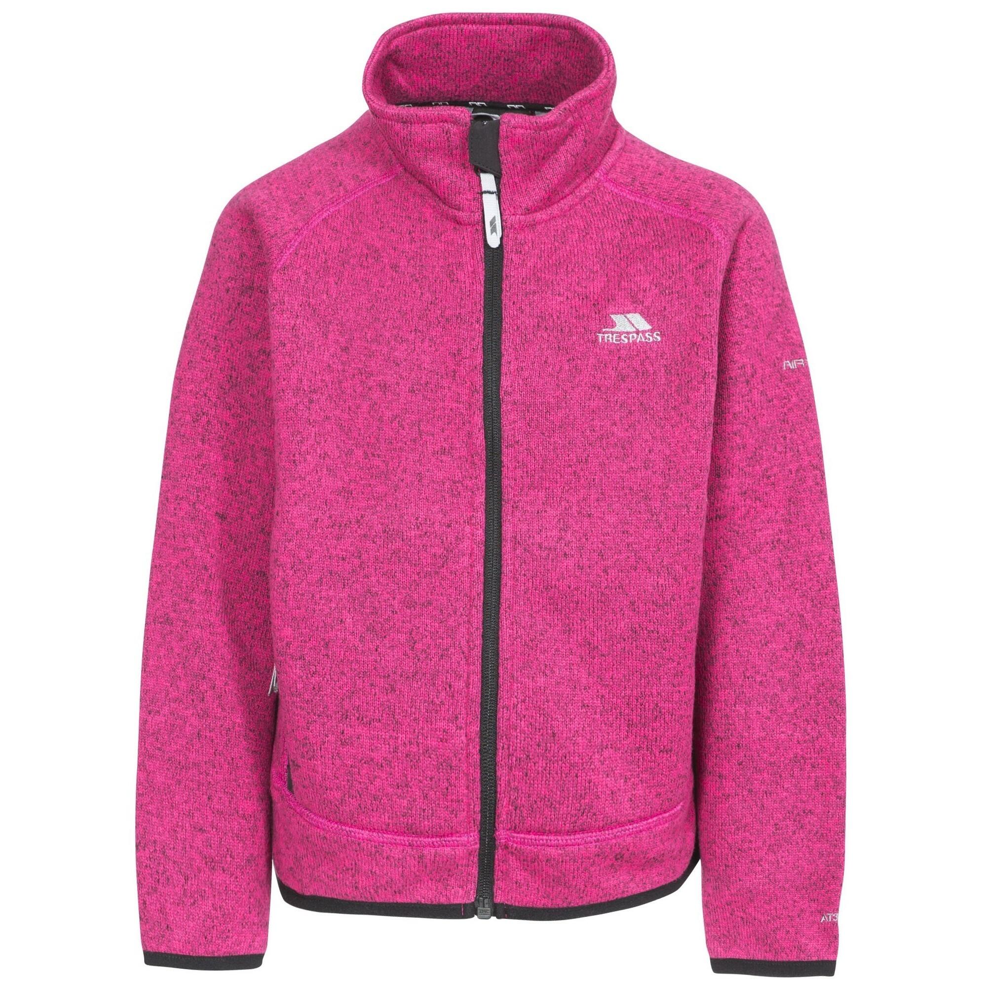 Girls' RILLA zipped fleece (Pink)