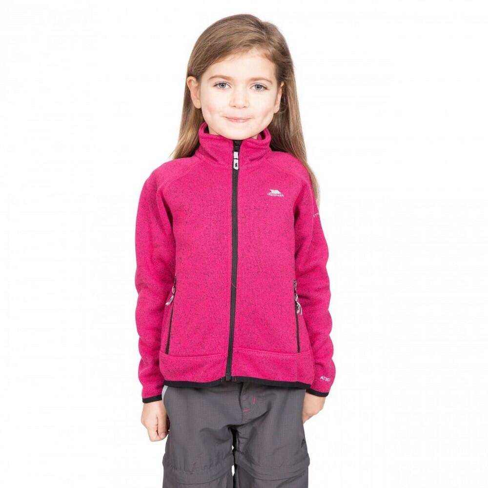 Girls' RILLA zipped fleece (Pink)