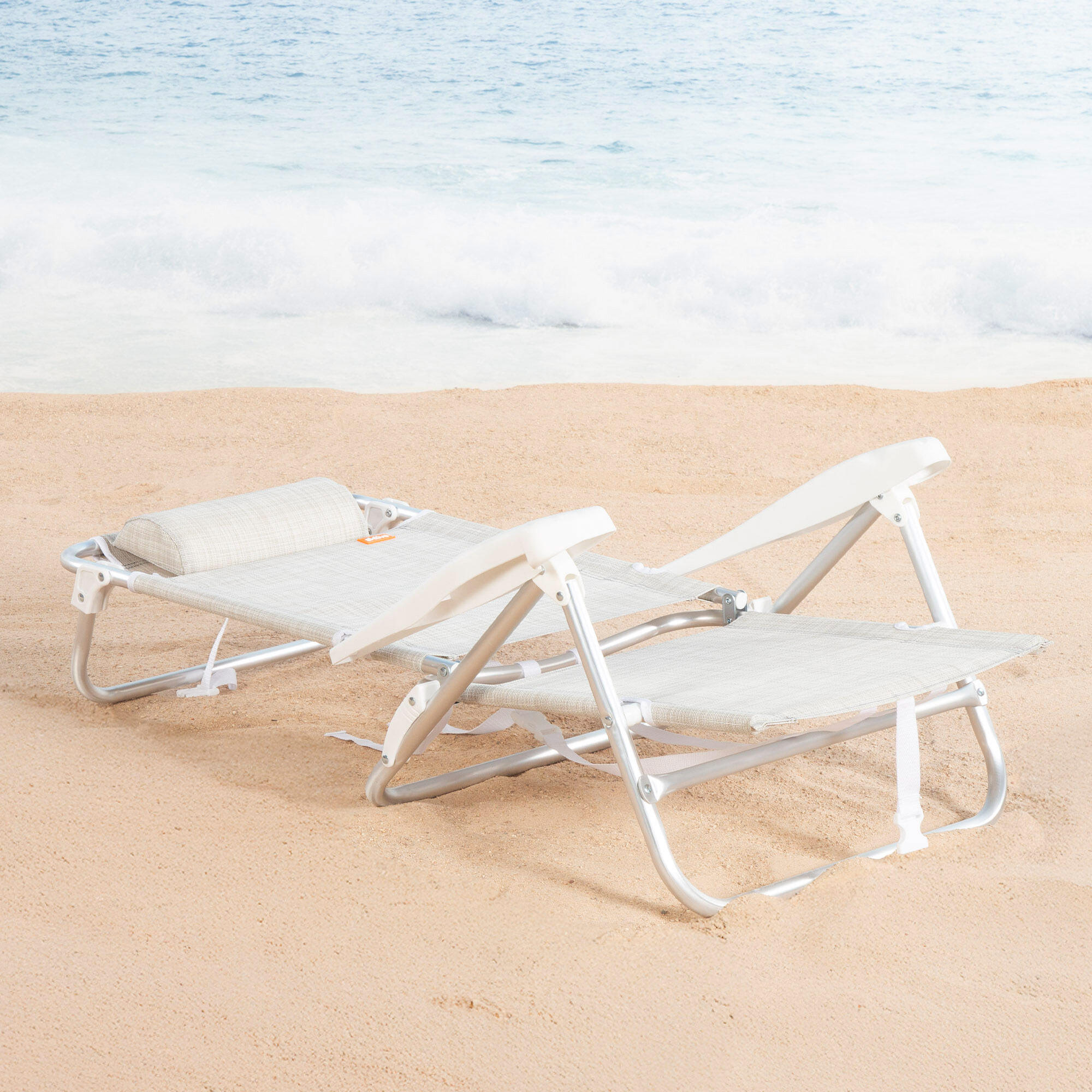 Aktive Sedia da spiaggia bassa multiposizione Ibiza 47x49x82 cm 5/7
