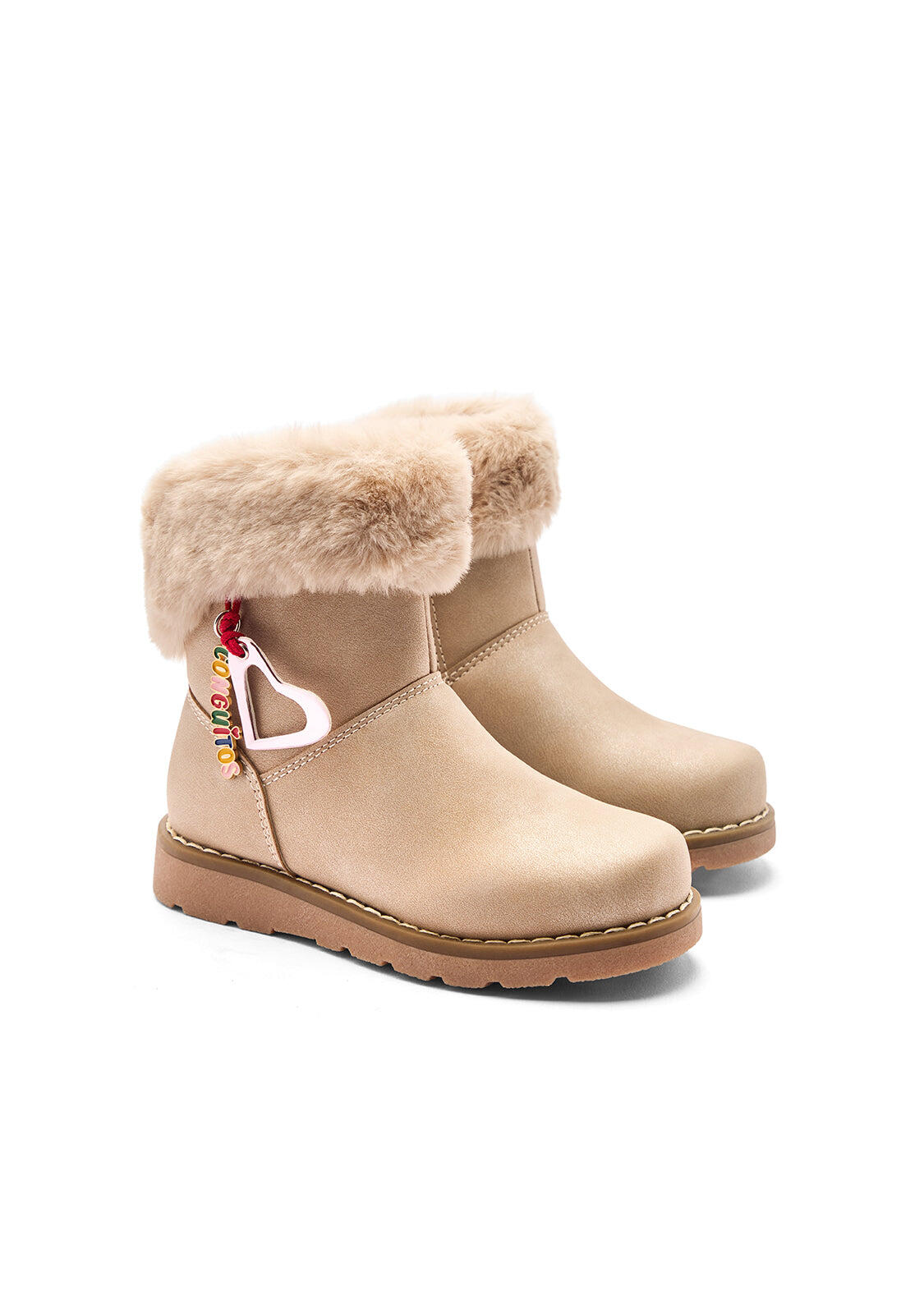 Botas de niña con forro interior detalle charm corazón 2/4