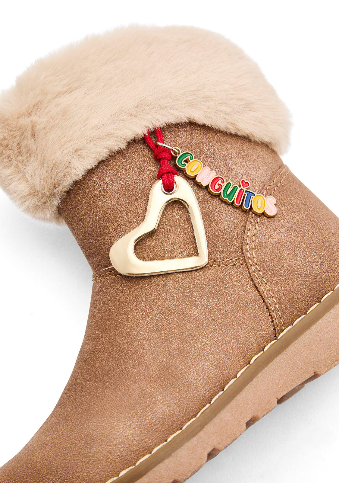 Botas de niña con forro interior detalle charm corazón 4/4
