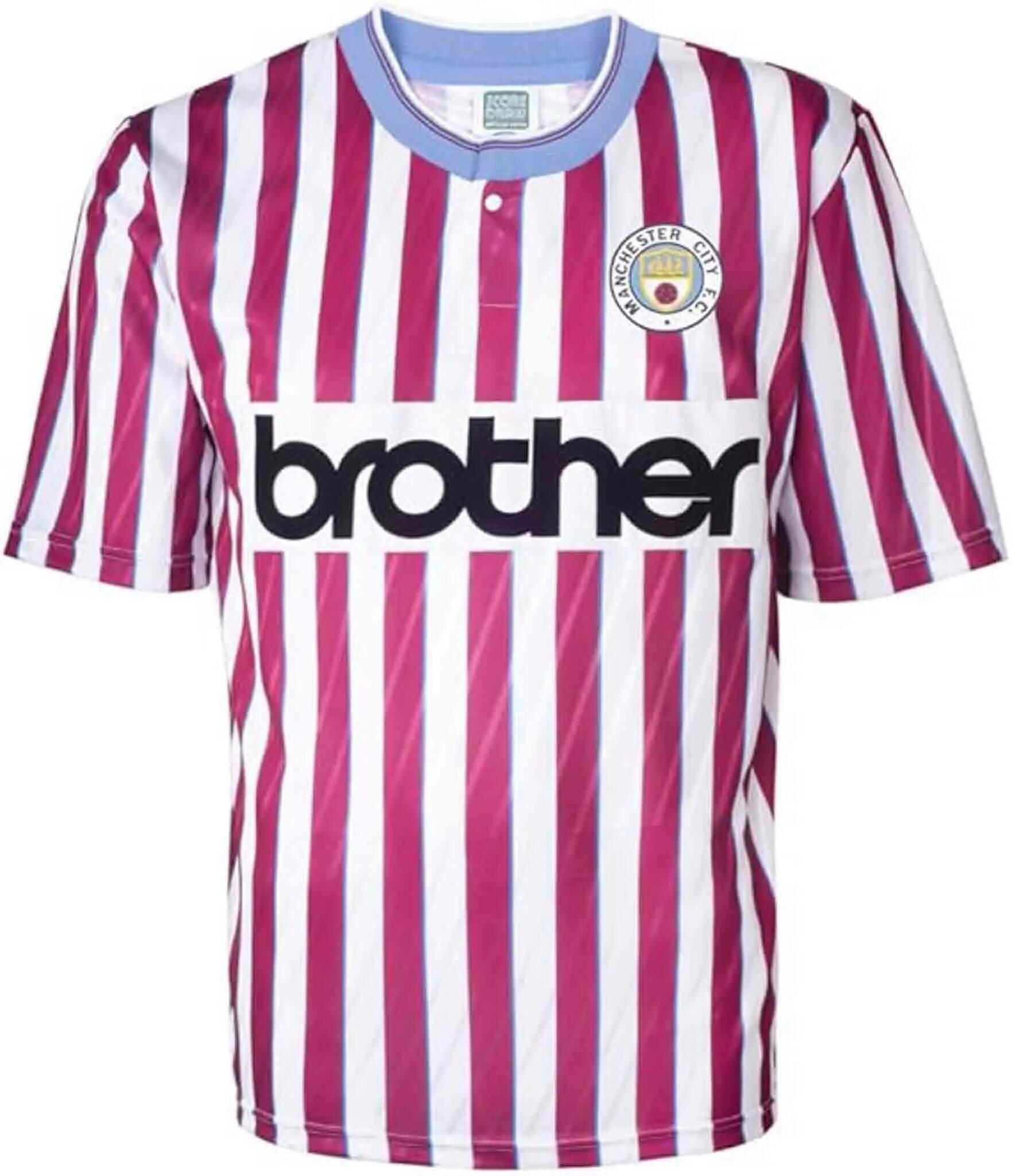 Tricou Manchester City retro deplasare 1988/89 Burgundy