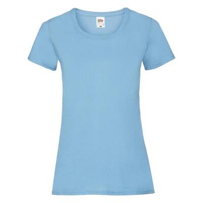 Dames t-shirt fruit of the loom valueweight blue cielo