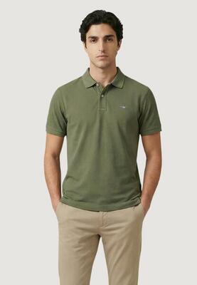 Polo met korte mouwen reg shield ss pique polo heren groen