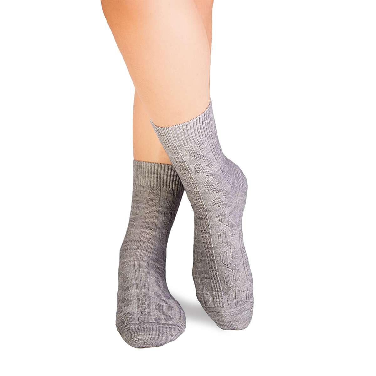 Pudek z szalikiem i skarpetkami z wełny merino w kolorze szarym Braid 3/3