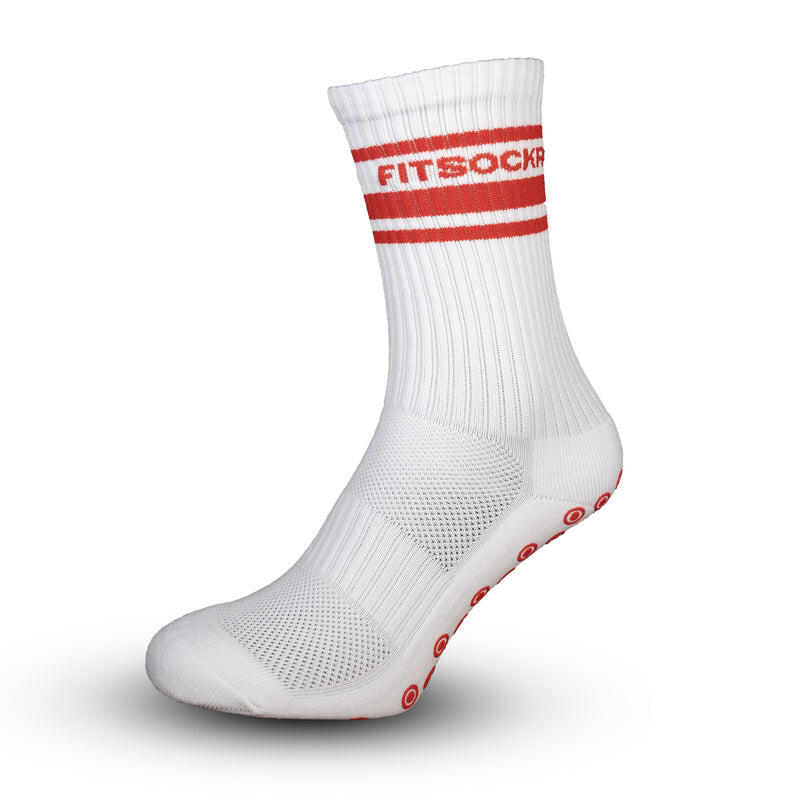 Conjunto de 3 pares de meias antiderrapantes Line - Branco Vermelho 5/5