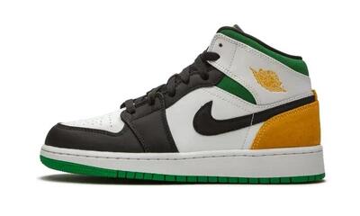 Scarpe Air Jordan 1 Mid SE White Laser Orange Lucky Green