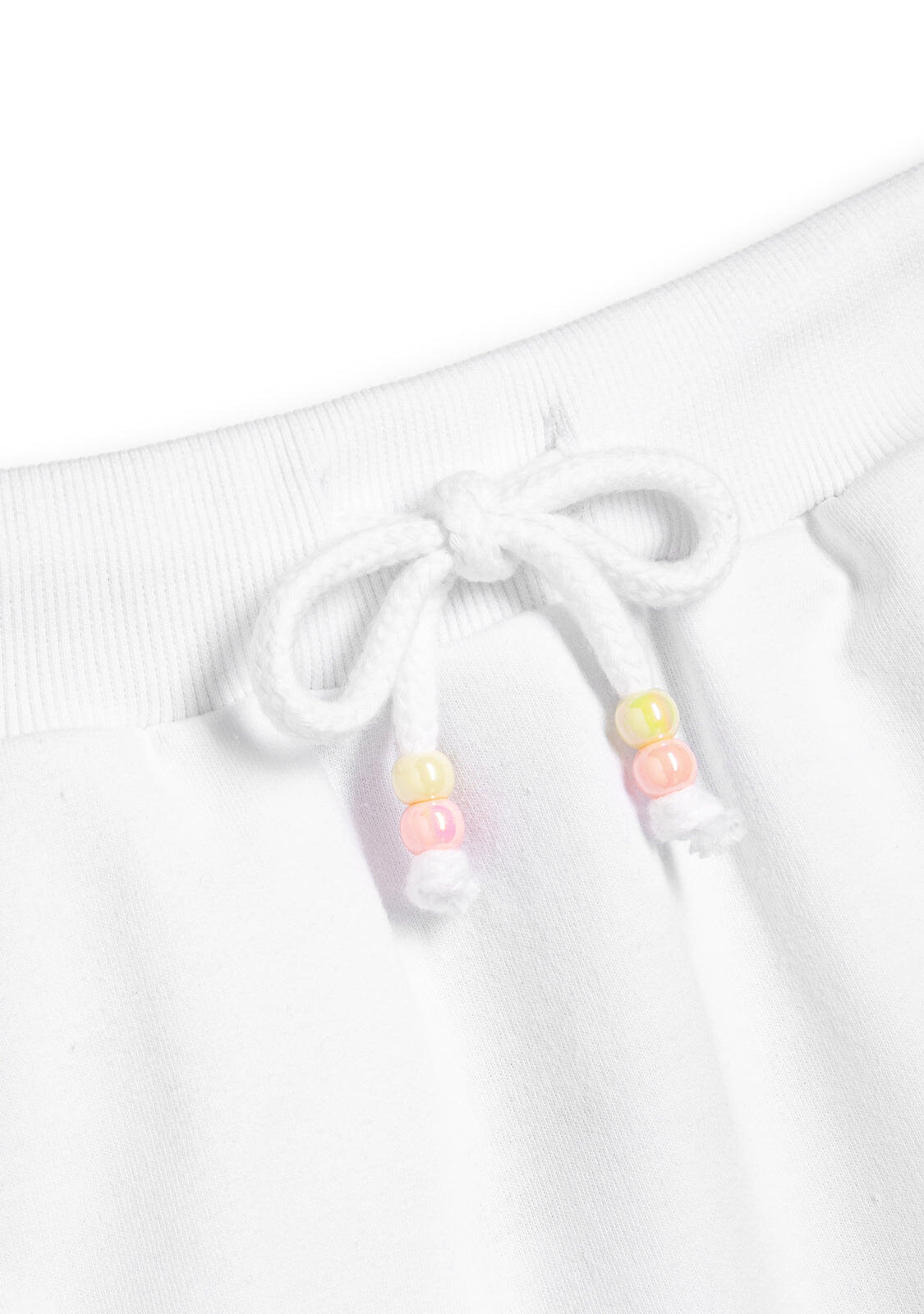 Falda de Niña con Logo Lateral en Blanco 2/3