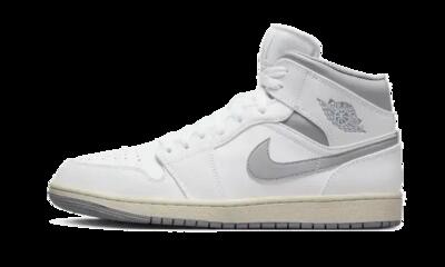 Scarpe - basket - air jordan 1 mid - pelle mid - bianco/grigio neutro