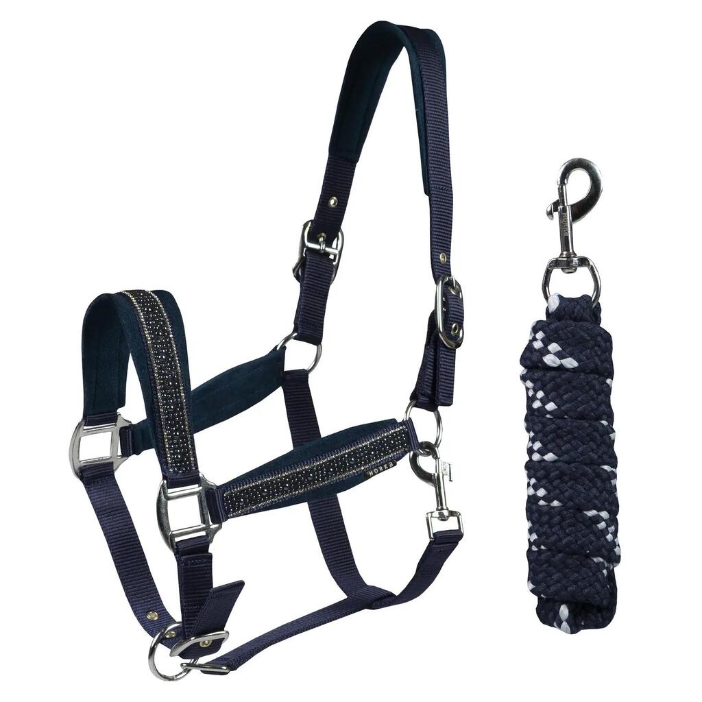 Halter and lead rope set for horse HORKA EP Crystals & Pearls