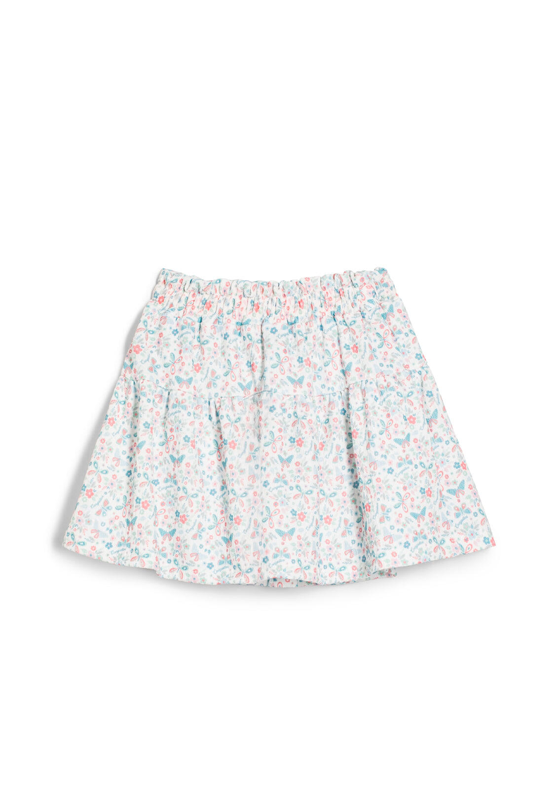 Falda de Niña con Diseño de Mariposas en Blanco 3/5