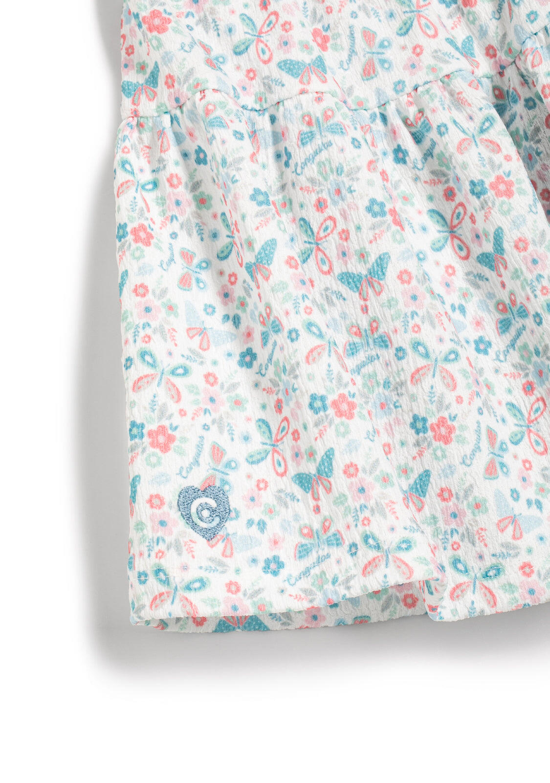 Falda de Niña con Diseño de Mariposas en Blanco 2/5