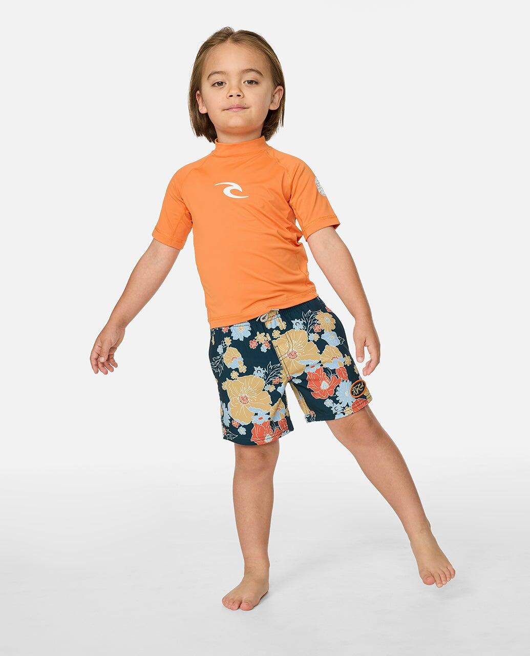 T-shirt anti-UV garçon Waves manches courtes 3/4