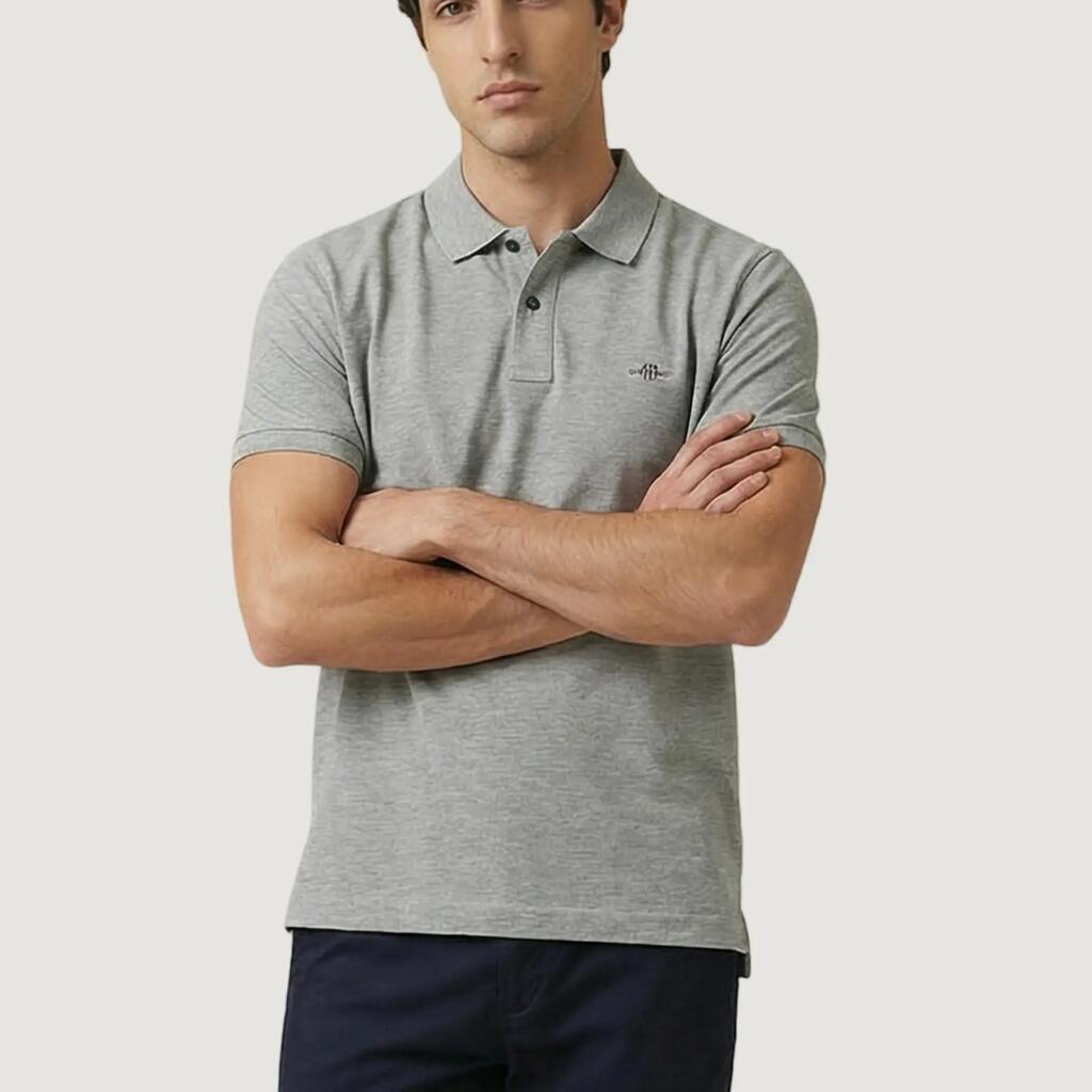 MEN'S short-sleeved polo shirt REG SHIELD SS PIQUE POLO GREY