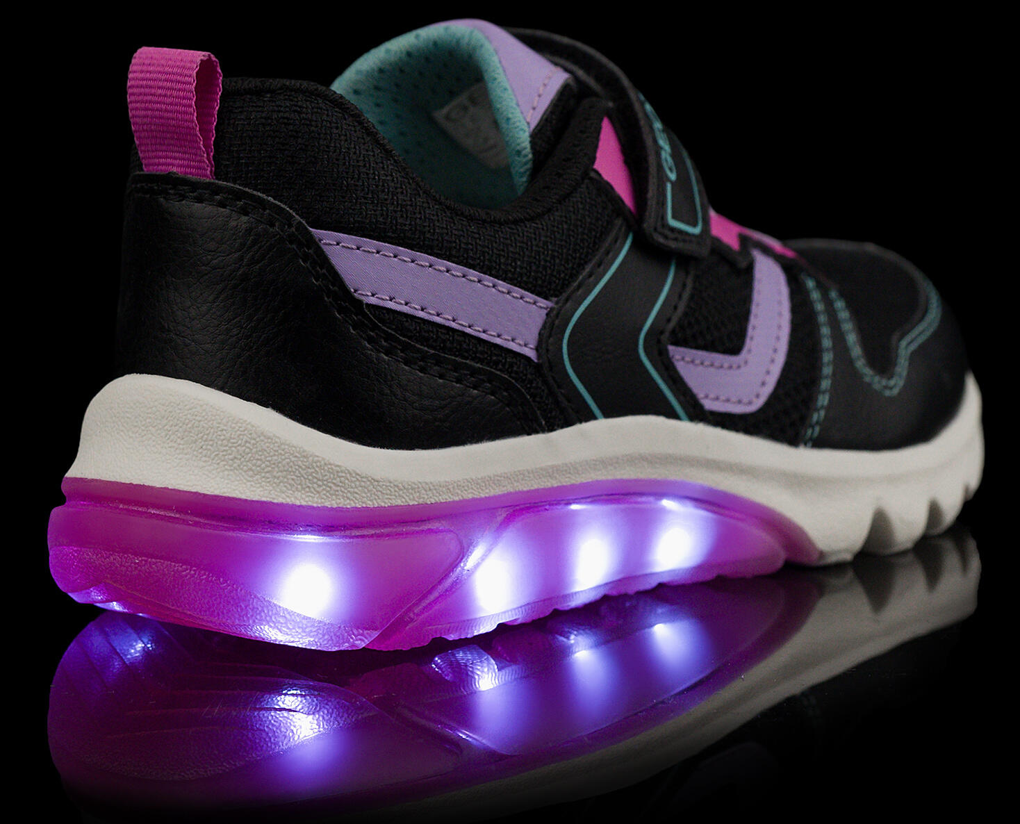 Buty dziecięce sportowe sneakersy na rzep ekoskóra świecące LED GEOX J CIBERDRON 7/7