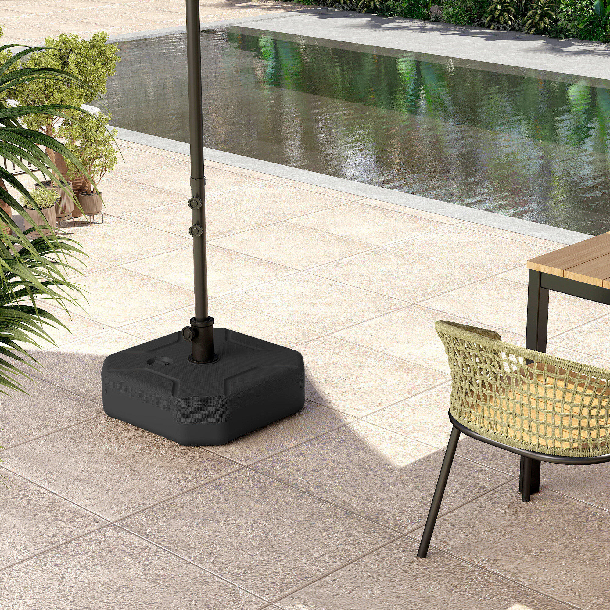 Base para Guarda-sol Outsunny Preto 5/5