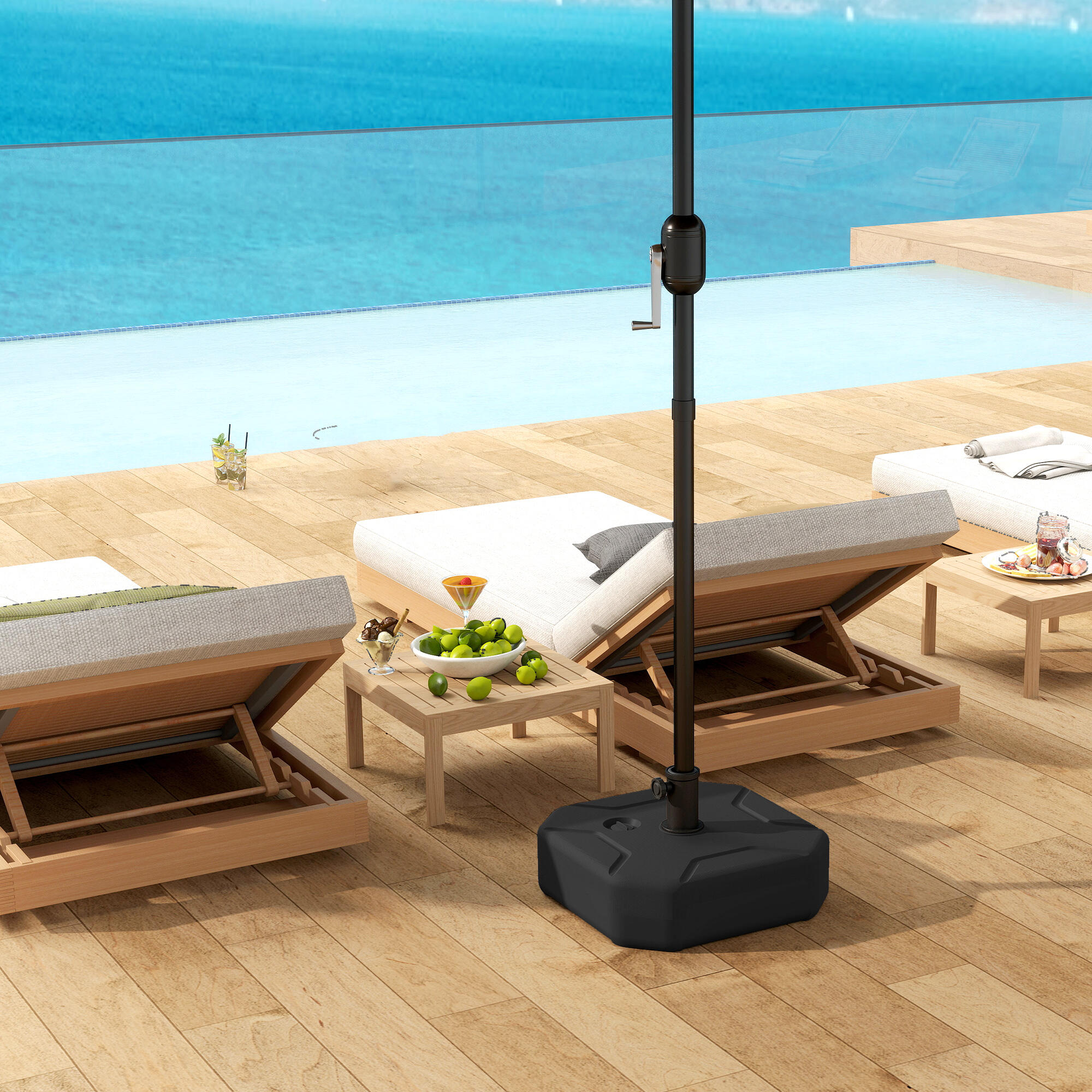 Base para Guarda-sol Outsunny Preto 4/5