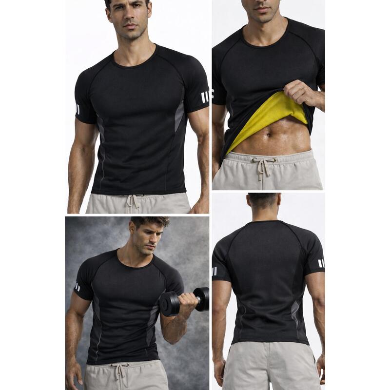 Tricou Neopren pentru slabit barbati BLACK , SlimBody
