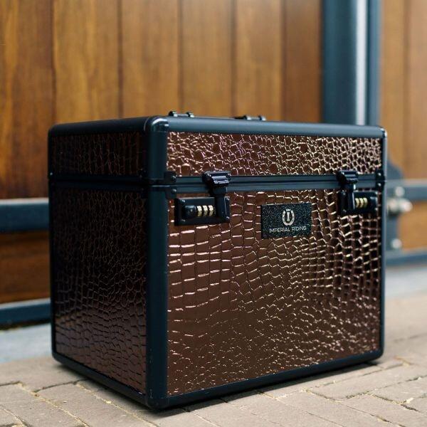 Imperial Riding Grooming Box Shiny - Brown Croco 2/3