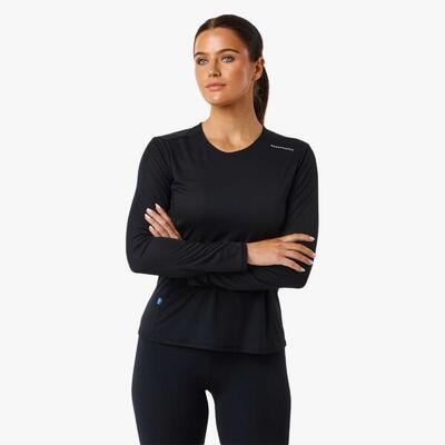 Synthetisch t-shirt lange mouw training vrouw ultra light sneldrogend