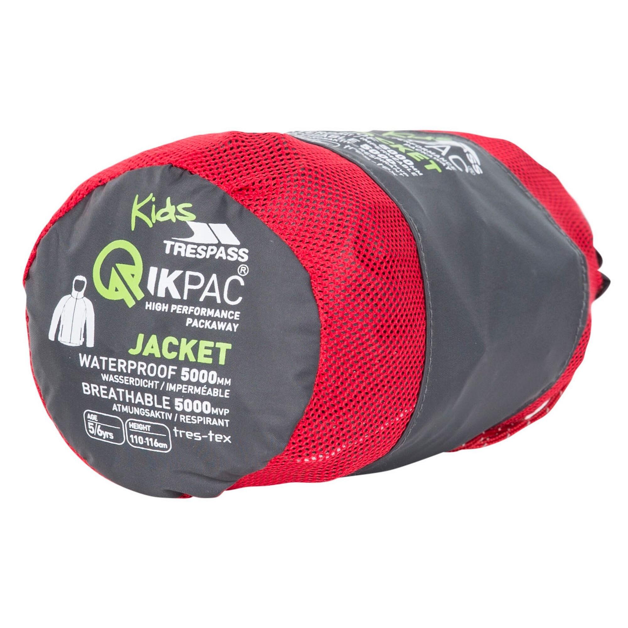 Qikpac Giacca Ripiegabile Bambini Unisex Trespass Qikpac X Grigio 3/4
