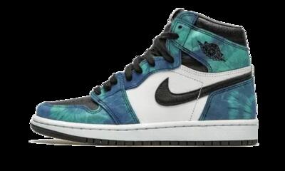 Schoenen - air jordan 1 - high-top tie-dye - wit/aurora green