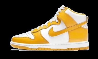Schoenen - vrije tijd - dunk high - hoge, veters - dark sulfur/wit