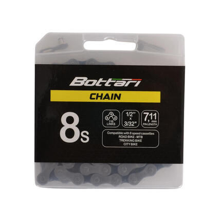 Łańcuch rowerowy Bottari 8s, 116 ogniw, ze spinką