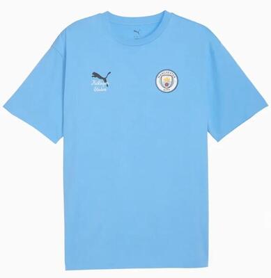 Jersey puma man city heren mcfc lw ks grafisch t-shirt team lichtblauw mix