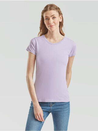Fruit of the Loom Iconic 150 Camiseta Mujer Morada.