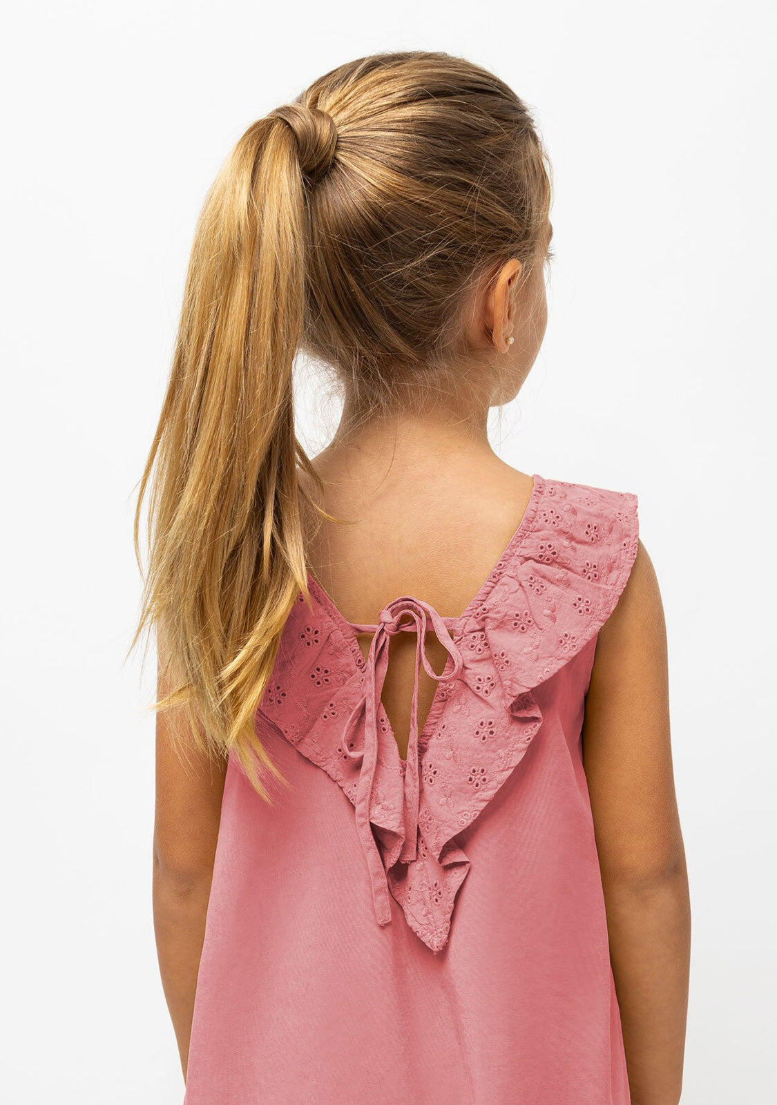 Vestido de Niña Tencel Rosa 3/3