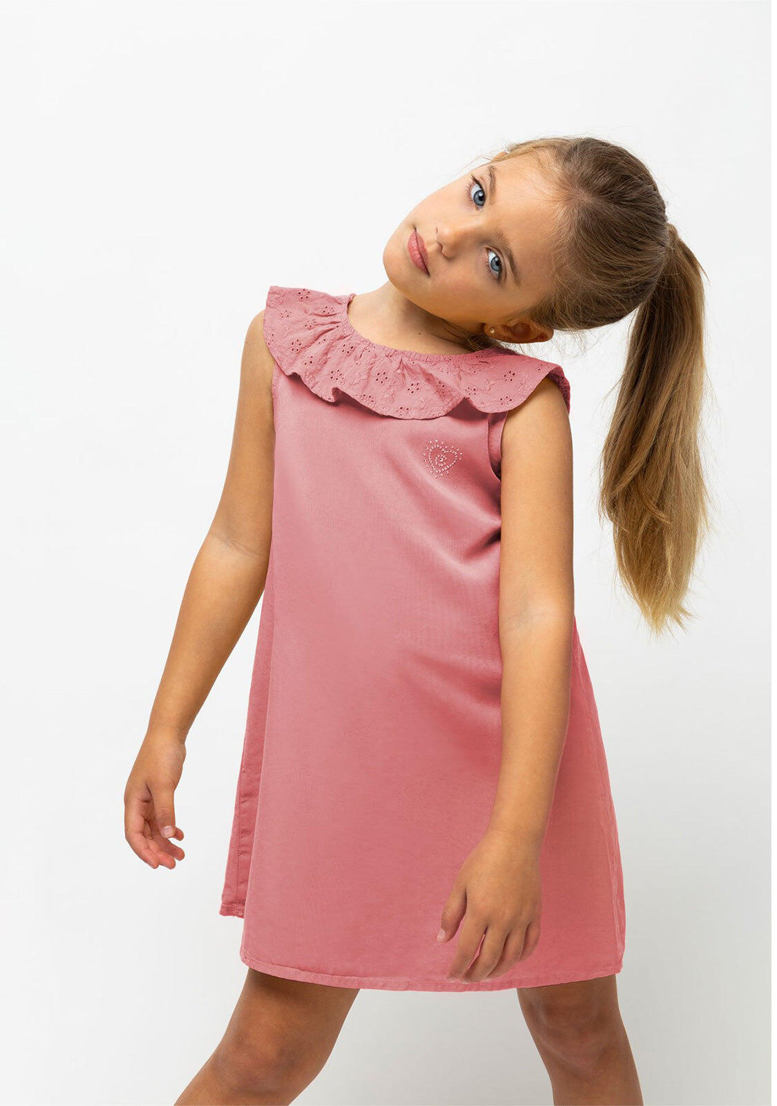 Vestido de Niña Tencel Rosa 2/3