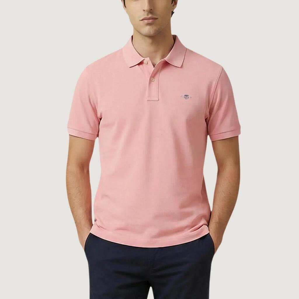 MEN'S short-sleeved polo shirt REG SHIELD SS PIQUE POLO PINK