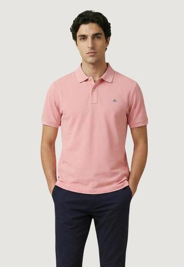 polo manches courtes REG SHIELD SS PIQUE POLO HOMME rose