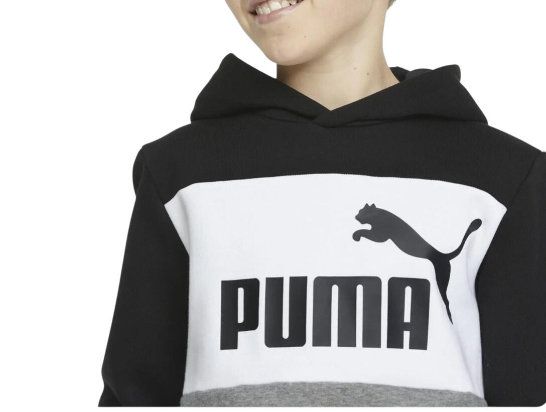 Bluza dziecięca sportowa z kapturem bawełniana PUMA ESS COLORBLOCK 849081-01 3/5