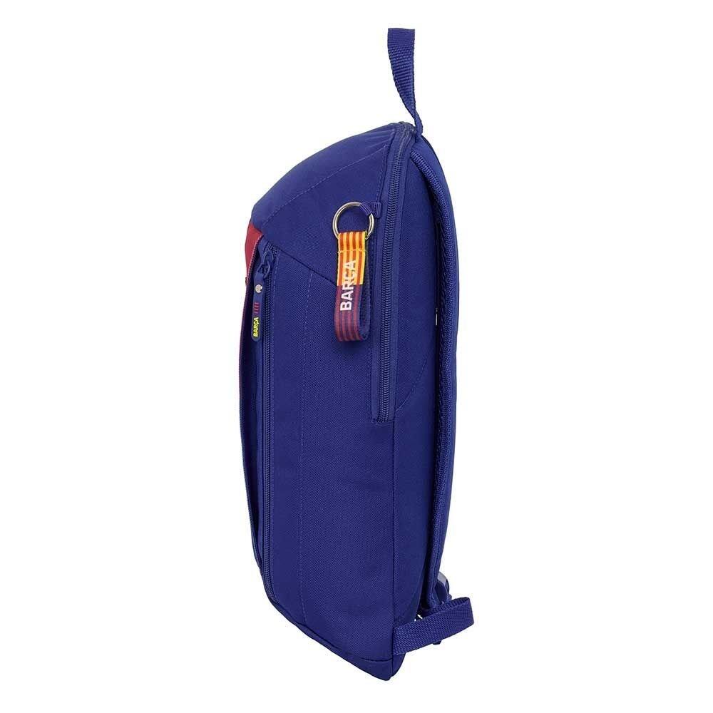 Mochila infantil pequena do FC Barcelona com bolso frontal e zíper - Azul 2/3