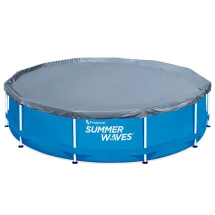 Bâche pour piscine ronde tubulaire Summer Waves, gris, Ø 3,66 m