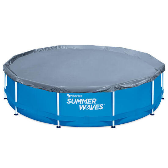 Bâche pour piscine ronde tubulaire Summer Waves, gris, Ø 3,66 m