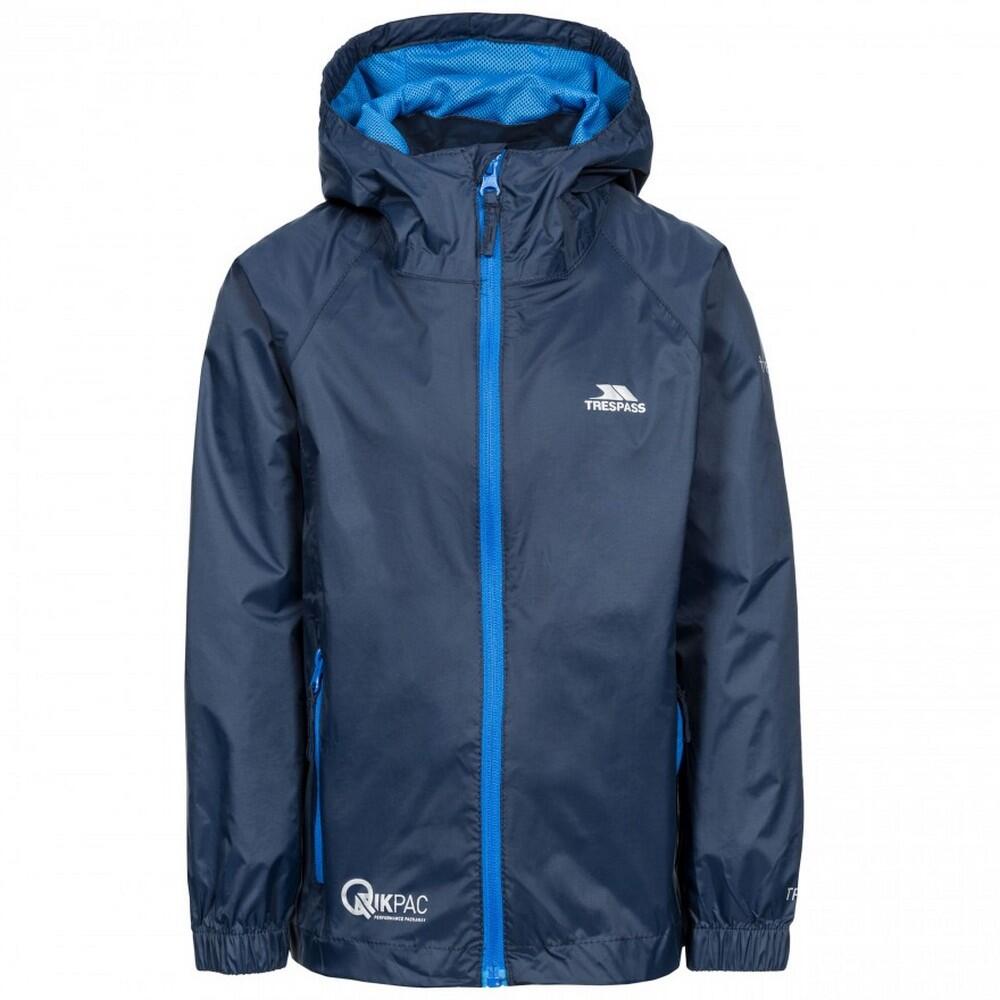 TRESPASS Kinderen/Kinderen Qikpac Waterdichte Packaway Jacket (Marine)