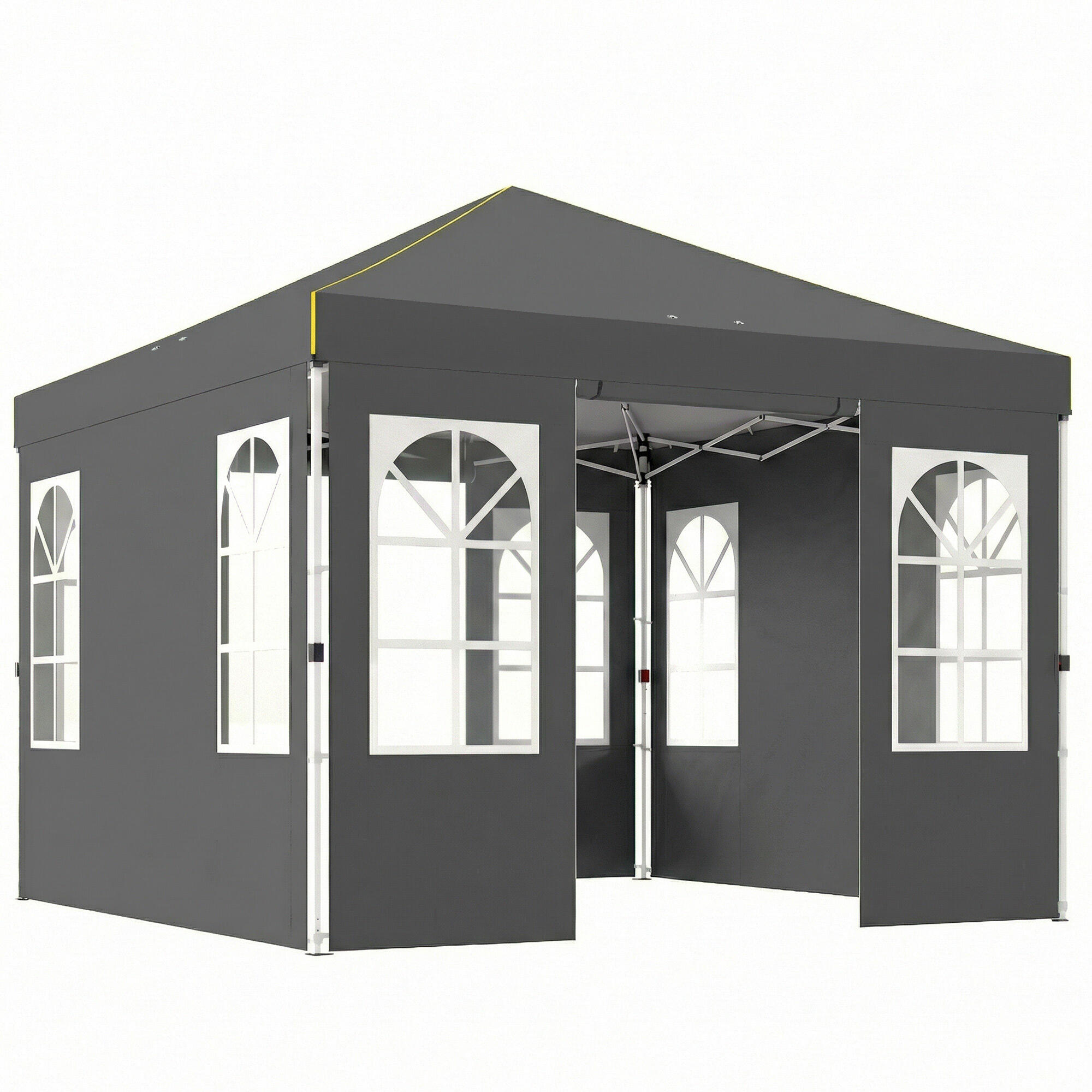 Gazebo Dobrável Outsunny Cinzento Escuro 1/5