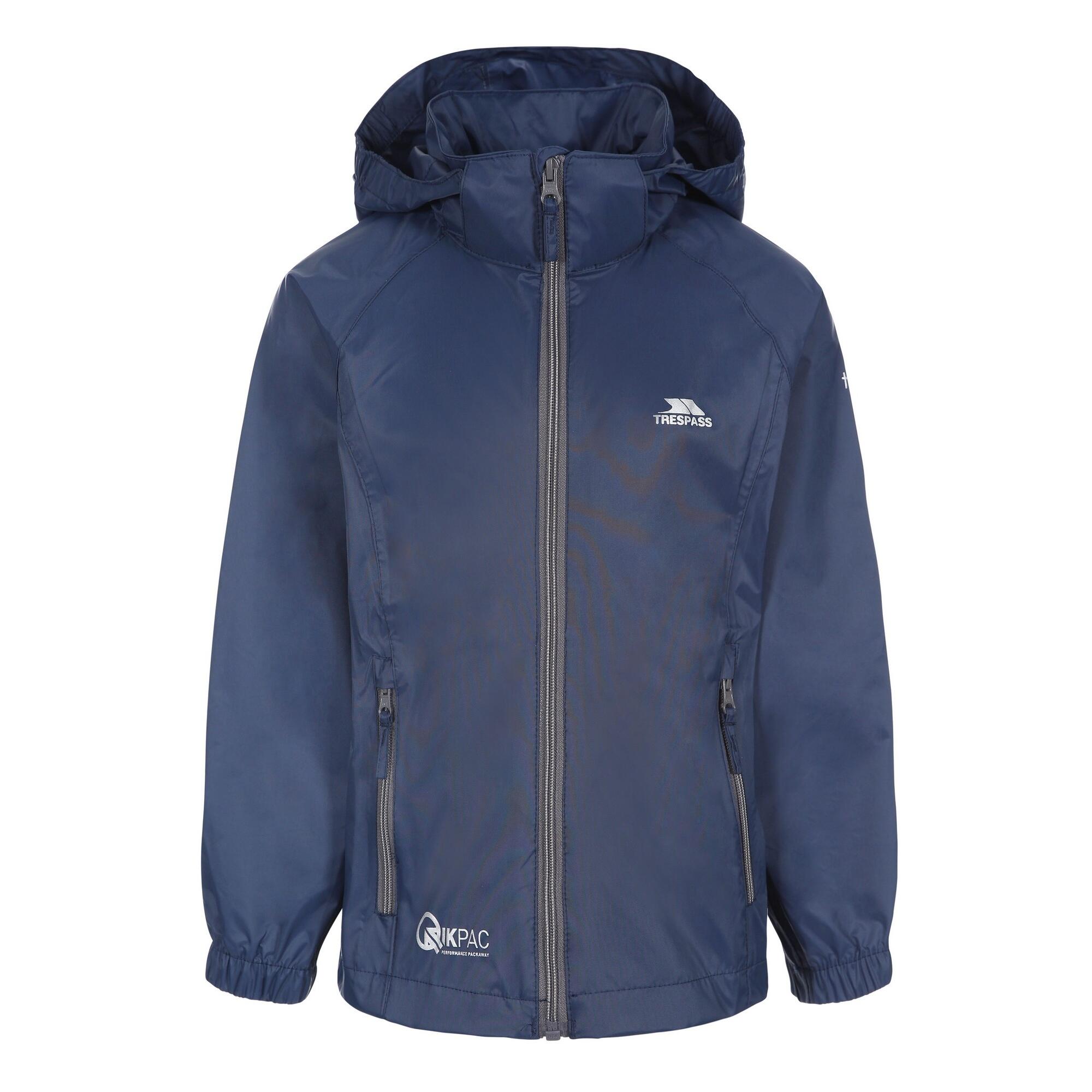 Trespass - Coupevent Pliable Qikpac Unisexe (bleu Marine/gris Foncé) - Veste - Bleu|noir - 3 À 4 Ans - Decathlon
