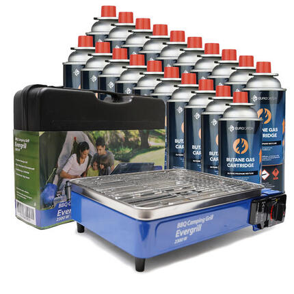 Réchaud de caping à double brûleur – Réchaud à gaz butane portable