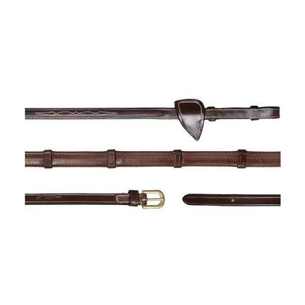 Rênes pour cheval en caoutchouc avec 7 arretoirs Dy'on 1/2