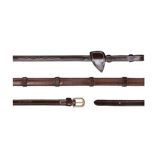 Rênes pour cheval en caoutchouc avec 7 arretoirs Dy'on 1/2